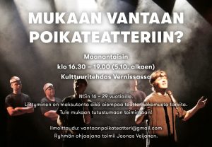 Vantaan Poikateatterin harjoitukset @ Kulttuuritehdas Vernissa | Vantaa | Suomi
